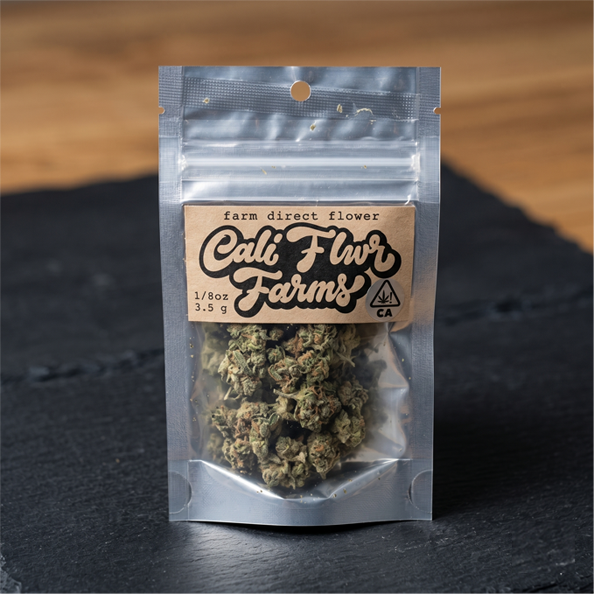 Cali Flwr farm direct flower bag on slate